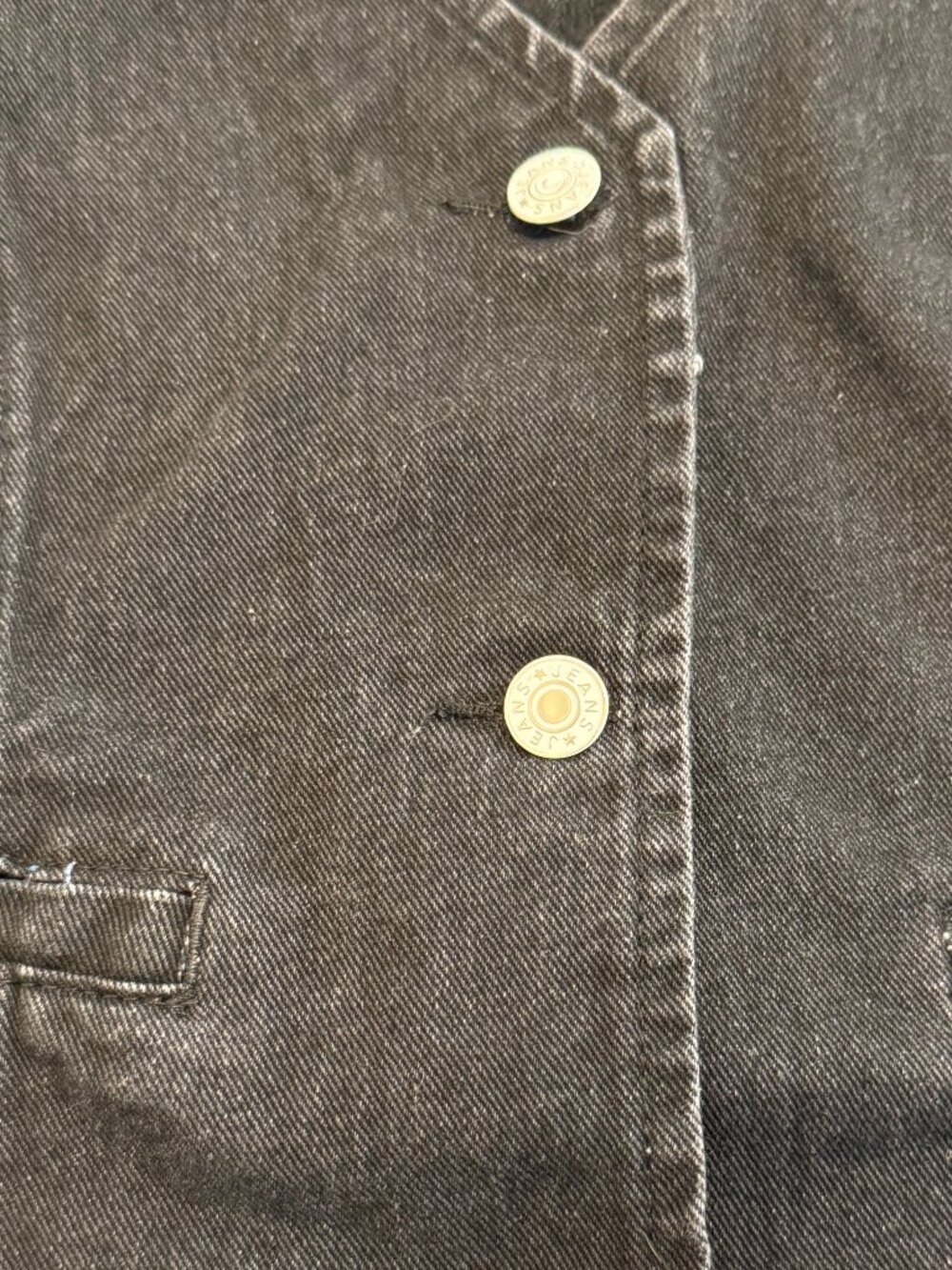 Lmily Bela Women's Black Denim Button Down Vest Size S - Picture 3 of 7